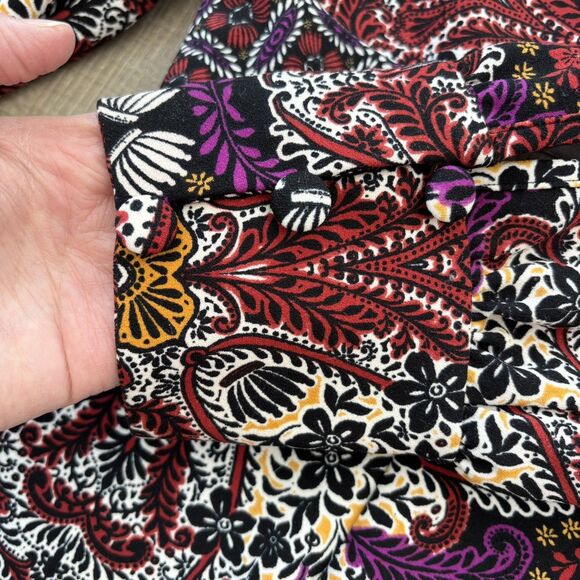 CHICO'S Womens Sz 3 (16/18) Multicolored Medallion Print Sheath Dress Lined Ikat - Picture 5 of 14